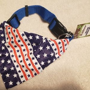 Dog/Pet bandana collar, Size L,  American Patriotic stars & stripes, July 4
